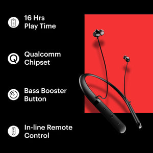Noise Tune CHARGE Bluetooth Wireless Neckband Earphones with Mic (Jet Black)